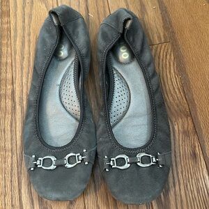 Me Too Gray Suede Flats
